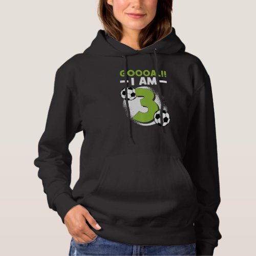 3rd Birthday Soccer Themed Birthday Party 3 Years  Hoodie