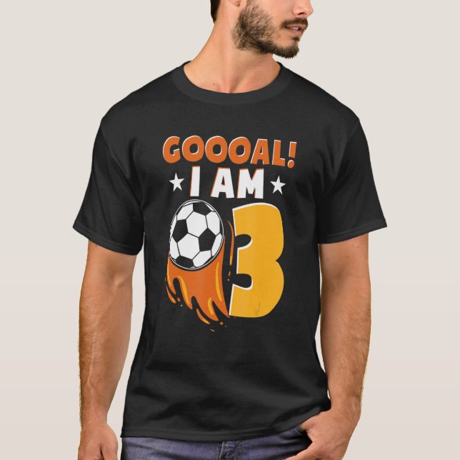 3rd Birthday Soccer Themed Birthday Party 3 Years  T-Shirt (Front)