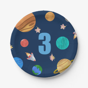 3rd Birthday Solar System Planets Paper Plates