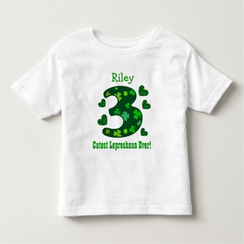 3rd Birthday St Patricks Cutest Leprechaun Ever Toddler T_shirt