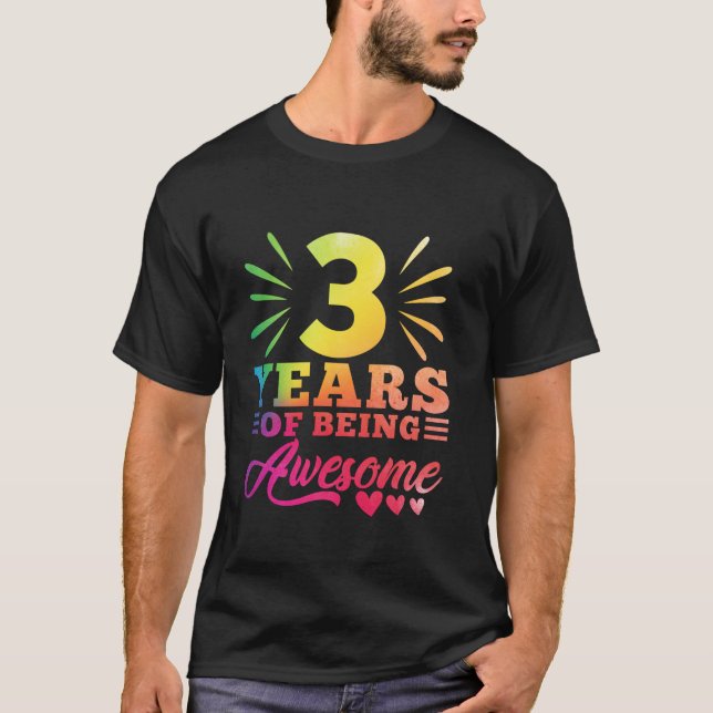 3rd Birthday Tie Dye 3 Year old 3 girl year Of Bei T-Shirt (Front)