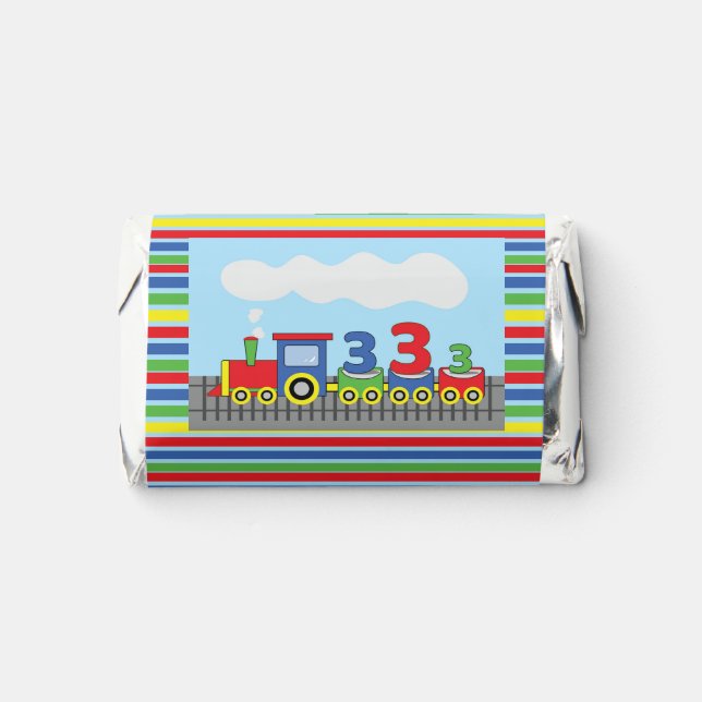 3rd Birthday Train Personalize Name Hershey's Miniatures (Front)