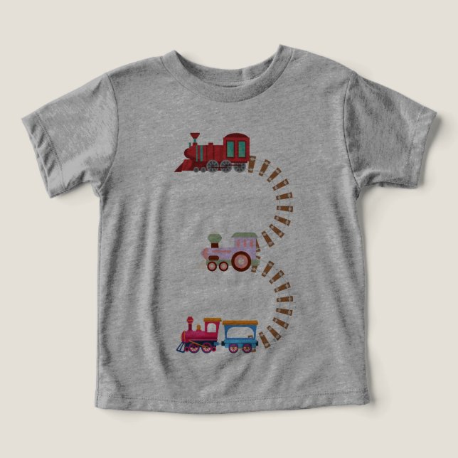 3rd Birthday Train Railroad Themed 3 Year Old Kids Toddler T-shirt (Design Front)