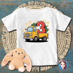 3rd Birthday Truck Baby T-Shirt