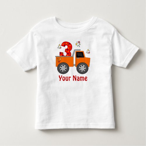 3rd Birthday Truck Personalized T_shirt