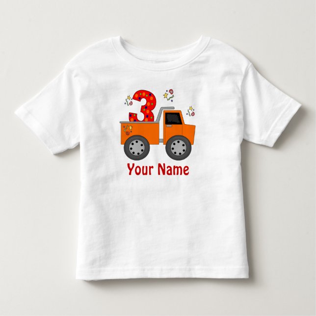 3rd Birthday Truck Personalized T-shirt (Front)