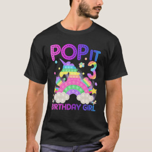 3Rd Birthday Unicorn Fidget Pop It Birthday Girl K T-Shirt