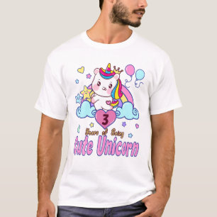 3Rd Birthday Unicorn Outfit. 3 Year Of Being Cute T-Shirt