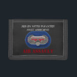 3RD BN 187TH INFANTRY 101ST AIRBORNE WALLET<br><div class="desc">3RD BATTALION 187TH INFANTRY 101ST AIRBORNE WALLET WITH AIR ASSAULT BADGE ON 3/187TH OVAL DESIGN.</div>