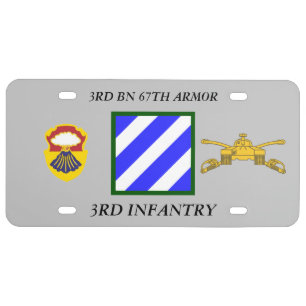 3RD BN 67TH ARMOR 3RD INFANTRY DIVISION LICENSE PLATE