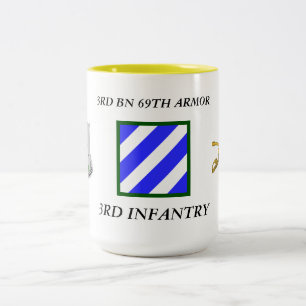 3RD BN 69TH ARMOR 3RD INFANTRY DIVISION Two-Tone COFFEE MUG