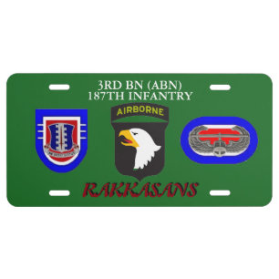 3RD BN (ABN) 187TH INFANTRY 101ST LICENSE PLATE