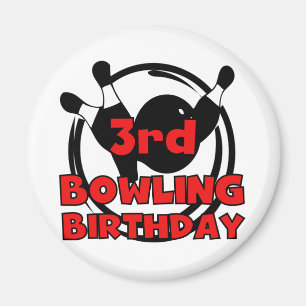 3rd Bowling Birthday Tshirts and Gifts Magnet