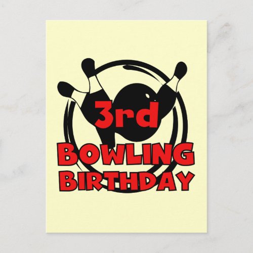 3rd Bowling Birthday Tshirts and Gifts Postcard