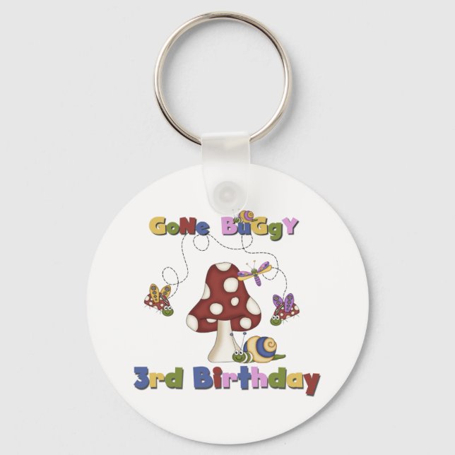 3rd Bug Birthday Tshirts and Gifts Keychain (Front)