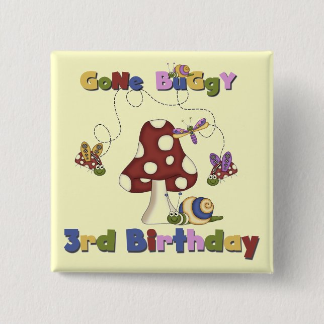 3rd Bug Birthday Tshirts and Gifts Pinback Button (Front)