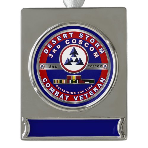 3rd Corps Support Command Desert Storm Veteran  Silver Plated Banner Ornament