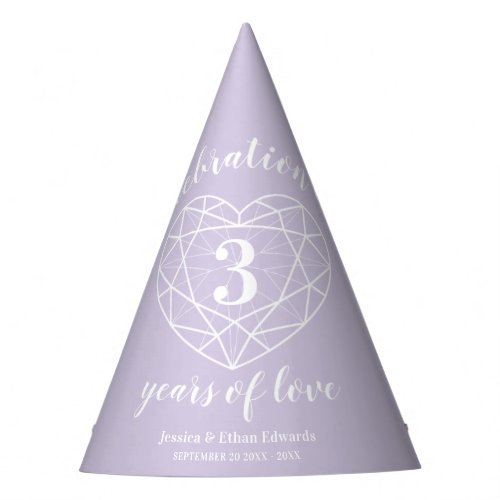 3rd crystal wedding anniversary party hats
