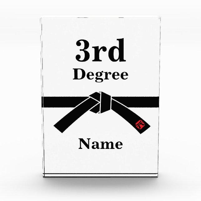 3rd Degree Black Belt Award (Front)