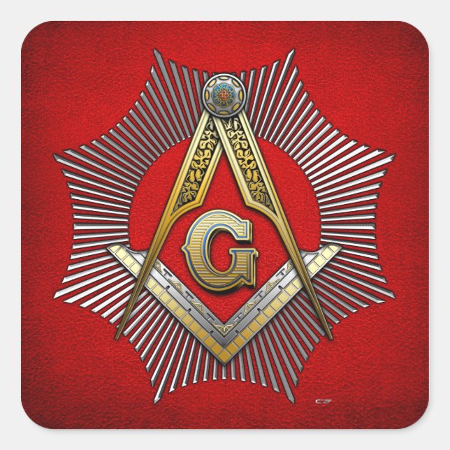 3rd Degree: Master Mason Square Sticker (Front)
