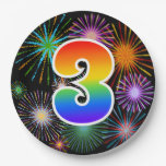 [ Thumbnail: 3rd Event - Fun, Colorful, Bold, Rainbow 3 Paper Plates ]