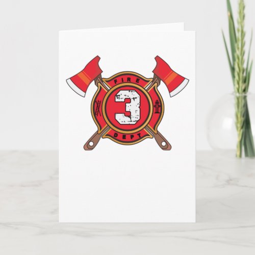 3rd Fire Birthday Gift Firefighter 3 Year Old Boy Card