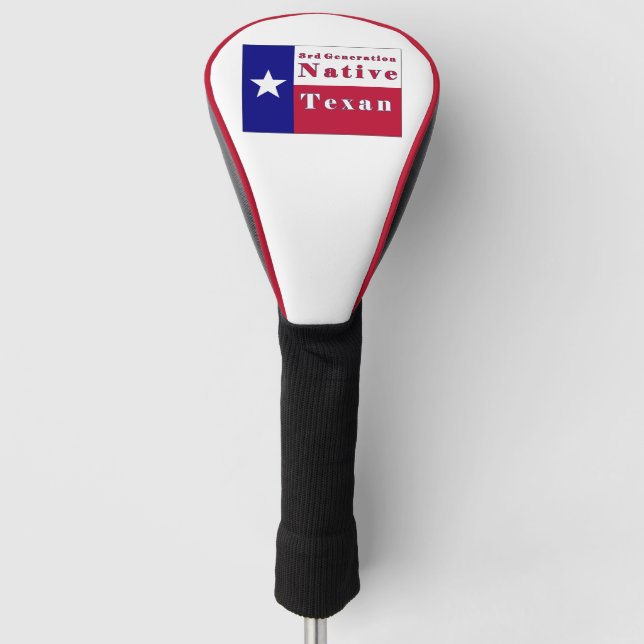 3rd Generation Native Texan Flag Golf Head Cover (Front)