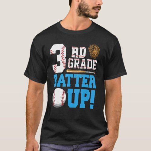 3rd Grade Back To School  3rd Grade Batter Up Base T_Shirt