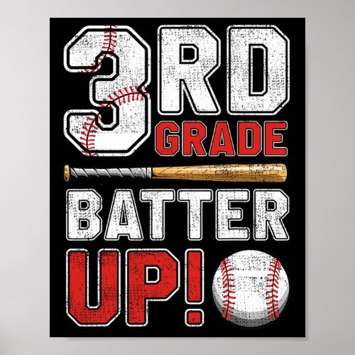 3rd Grade Batter Up Baseball_third Grade Back To S Poster