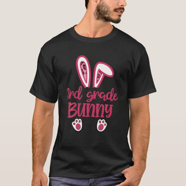 3Rd Grade Bunny Cute Rabbit Face Easter Day Studie T-Shirt (Front)