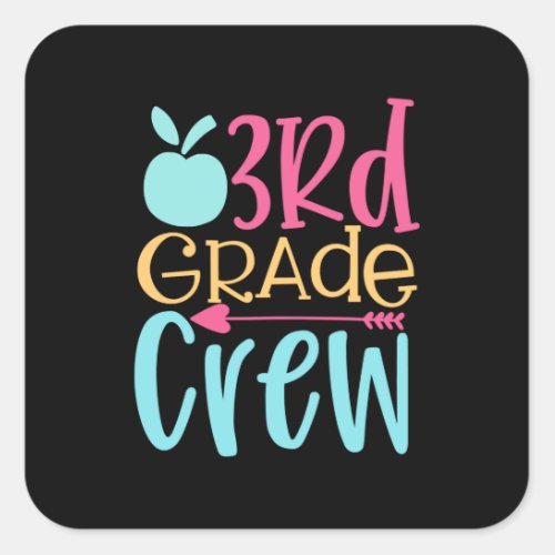 3rd Grade Crew Square Sticker