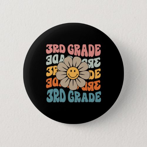 3rd Grade Daisy Colorful Back To School Third Grad Button