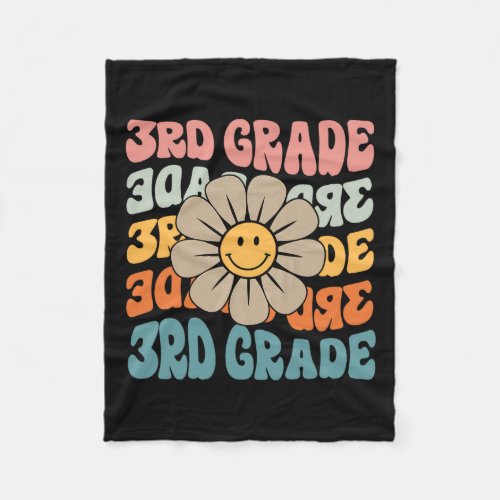 3rd Grade Daisy Colorful Back To School Third Grad Fleece Blanket