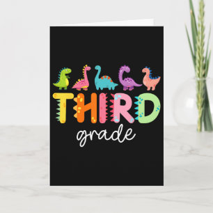 3rd Grade Dinosaur Ck To School First Day Of Schoo Card