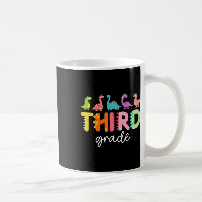 3rd Grade Dinosaur Ck To School First Day Of Schoo Coffee Mug (Right)