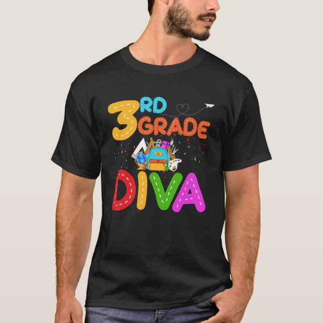 3rd Grade Diva First Day of School T-Shirt (Front)