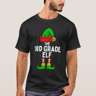 3rd Grade Elf Matching Family Christmas Kids Girls T-Shirt
