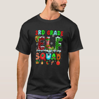 3rd Grade Elf Squad Christmas Colorful Teacher Stu T-Shirt