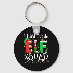 3rd Grade Elf Squad Xmas Funny Christmas Third Gra Keychain