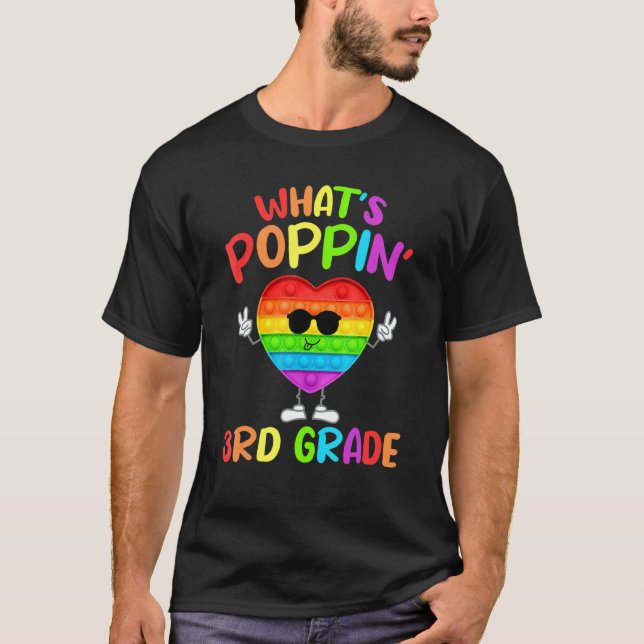3rd Grade First Day Of School Pop It Push It Fidge T-Shirt (Front)