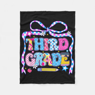 3rd Grade For Boys Girls Teacher Third Grade Back Fleece Blanket