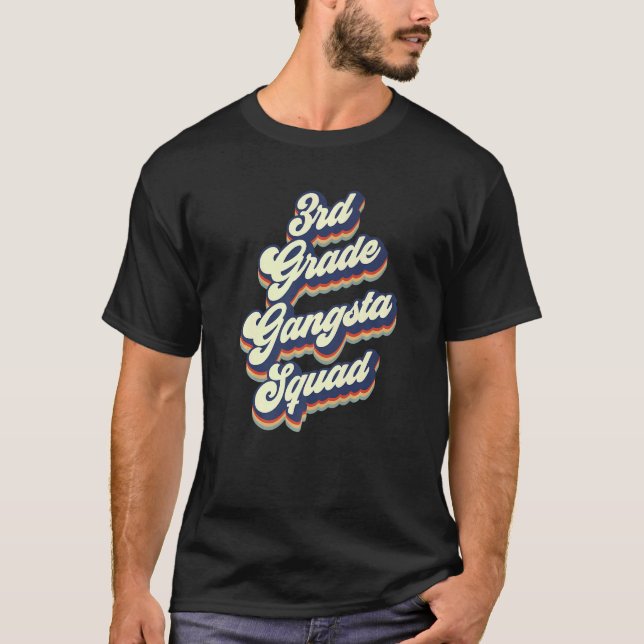 3rd Grade Gangsta Squad, Cute, Retro Sixties 3rd G T-Shirt (Front)