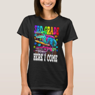 3rd Grade Here I Come Monster Truck Dinosaur Back T-Shirt