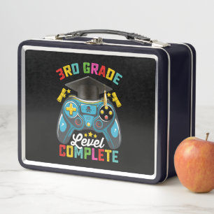 3rd Grade Level Complete Graduation Gaming Gamer Metal Lunch Box