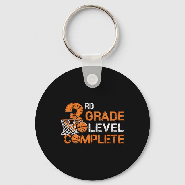 3rd Grade Level Complete Sketll Last Day Of School Keychain (Front)