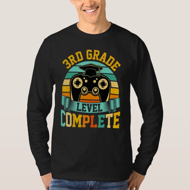 3rd Grade Level Complete  Video Gaming Gamer Gradu T-Shirt (Front)