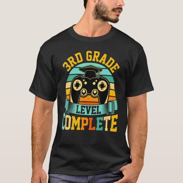 3rd Grade Level Complete  Video Gaming Gamer Gradu T-Shirt (Front)
