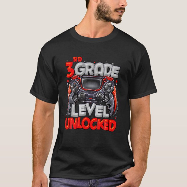 3Rd Grade Level Unlocked Back To School 2022 Gamer T-Shirt (Front)
