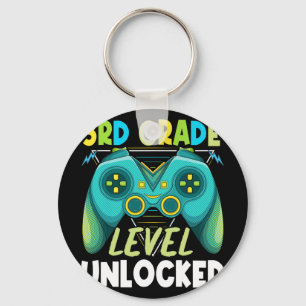 3rd Grade Level Unlocked First Day Back To School  Keychain