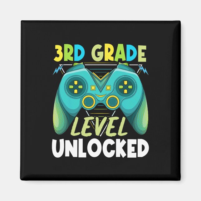 3rd Grade Level Unlocked First Day Back To School  Magnet (Front)